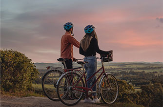Two cyclists in the Clare Valley